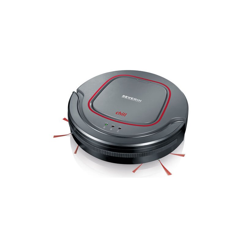 SEVERIN robot vacuum cleaner Chill RB 7025, black/red, 100 m², 90 min runtime